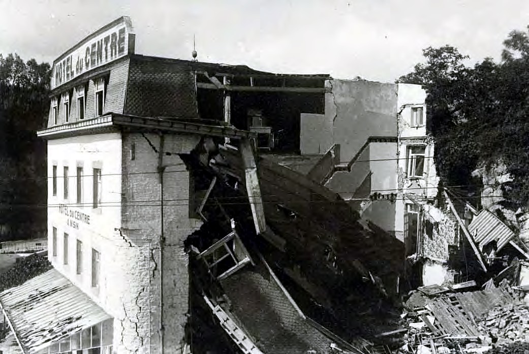 L'Hôtel du Centre à Remouchamps, bombardé le 2 juin 1940